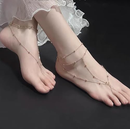 1 Cadena con cuentas en capas para pies para mujeres - Imagen 6