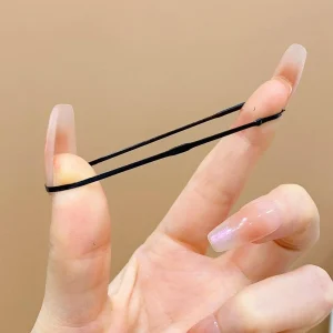 1 caja de gomas para el pelo desechables negras para niñas para uso diario