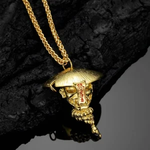 1 colgante con forma de cabeza de personaje chino vintage para hombre y mujer, regalo