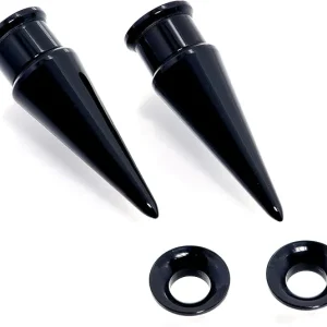 1 Dilatador de oreja acrílicos UV de 12mm, dilatadores de oreja negros, expansor de estiramiento