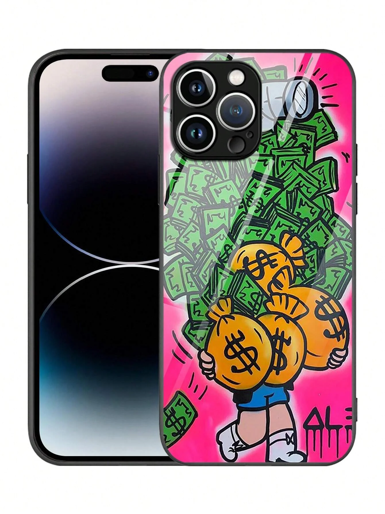 1 Funda de teléfono de cristal con motivos de dinero - Imagen 4