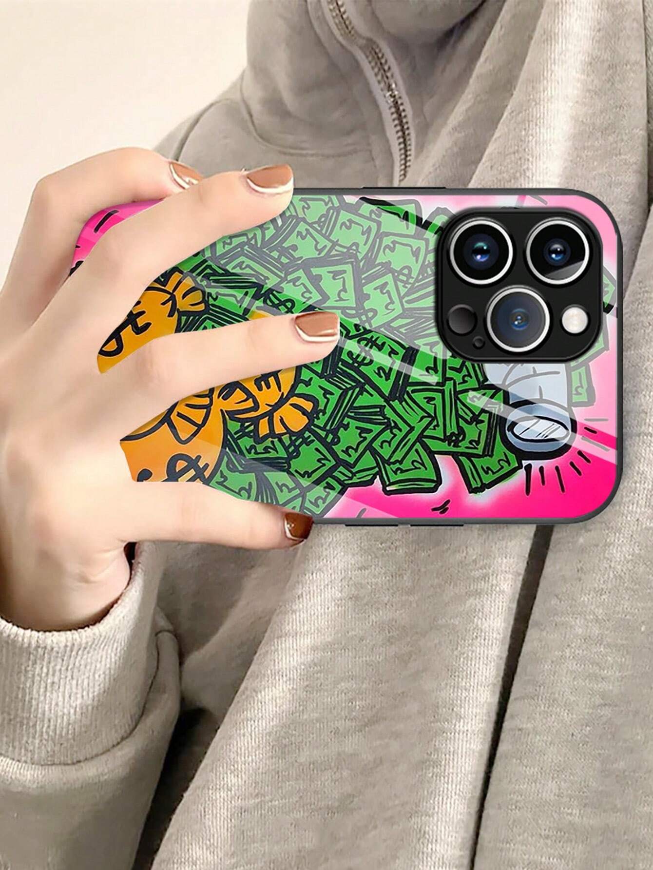 1 Funda de teléfono de cristal con motivos de dinero - Imagen 2