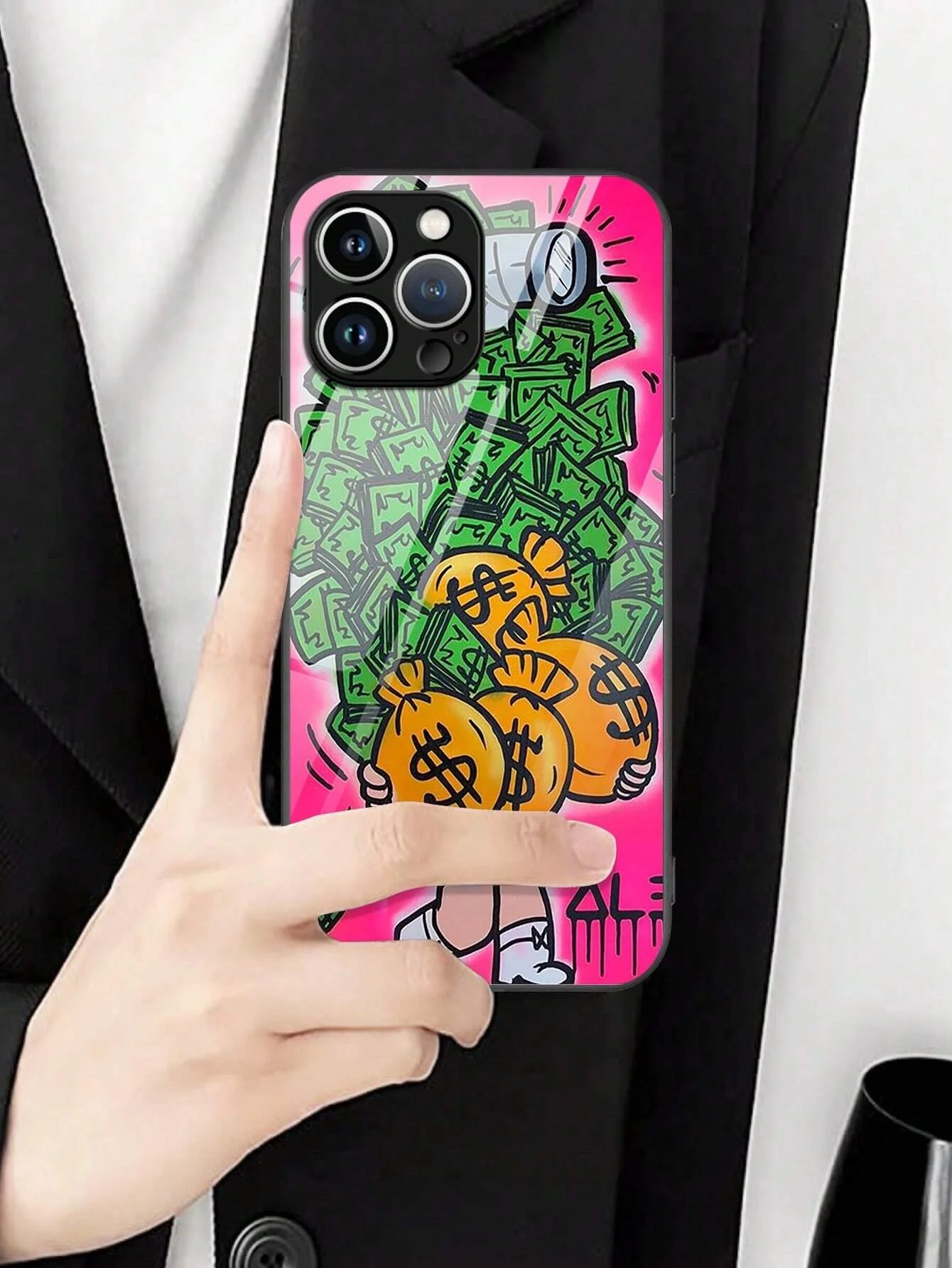 1 Funda de teléfono de cristal con motivos de dinero - Imagen 5