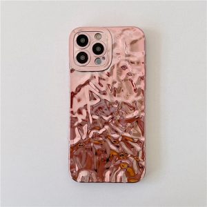 1 funda para teléfono de TPU con textura 3D galvanizada en oro rosa para iPhone 11 pro