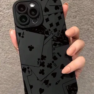 1 funda protectora de teléfono sencilla anticaídas con pintura colorida de TPU para iPhone