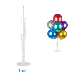 1 juego de soporte para globos con poste, taza y placa base, marco de decoración para centro de mesa