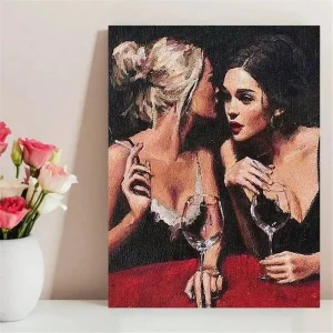 1 Pieza Cartel De Lienzo, Arte Vintage, Cartel De Mujeres Con Pintura Al Óleo Sexy