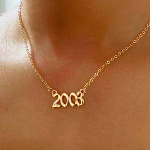 1 pieza Collar con colgante de moda de cumpleaños número 2003