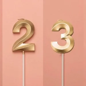 1 pieza de adorno de cera para tarta, decoración moderna con números  tarta para cumpleaños