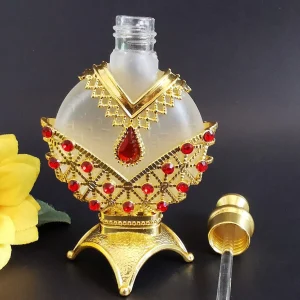 1 pieza de botella recargable de Perfume de collar de niña joven tallada de lujo de Dubái de cristal