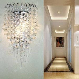 1 Pieza De Lujosas Luces De Pared De Cristal, Modernas Lámparas De Cristal Con Acabado En Cromo