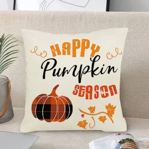 1 pieza Funda para almohada calabaza & con slogan patrón