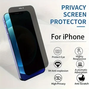 1 Protector De Pantalla De Vidrio Templado 9H Privacy, Para IPhone 12 Pro