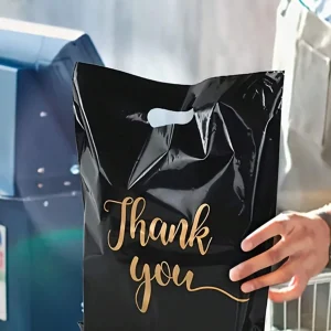 10 juego de bolsas de regalo negras, bolso pequeño negro con asa