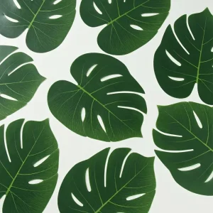 10 piezas de hojas de palma artificial - Hoja de tortuga tropical de plástico