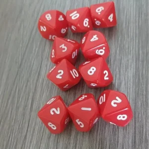 10 pzas de Dados Hexaédricos de 10 Caras de Gran Tamaño para Juegos