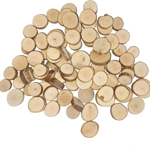 100 piezas de rodajas de troncos de madera pequeñas para manualidades DIY