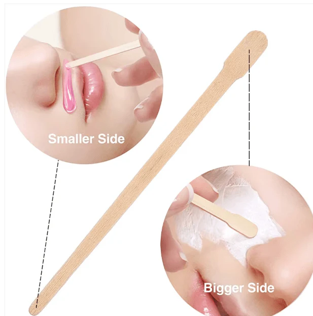 100 unids/pack palitos de cera de madera desechables, aplicador de cera - Imagen 5