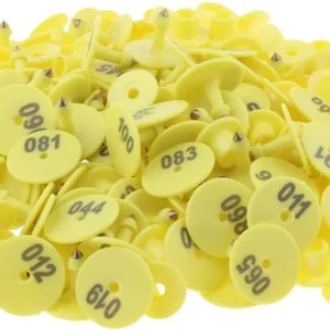 100x Etiquetas para orejas de ganado de números pequeños para cerdos, vacas, cabras y ovejas