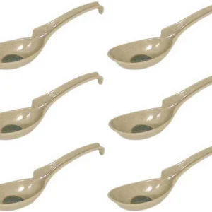 12 cucharas asiáticas de sopa con gancho de cucharas de sopa de fideos