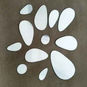 12 Uds. Adhesivo removible para pared con espejo 3D para sala de estar