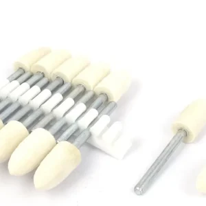 12 unids 8 puntos abrasivos montados x 0.709 in cono cabeza 0.118 in vástago fieltro pulido