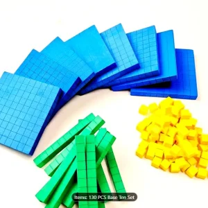 130 piezas de espuma base diez, bloques para matemáticas