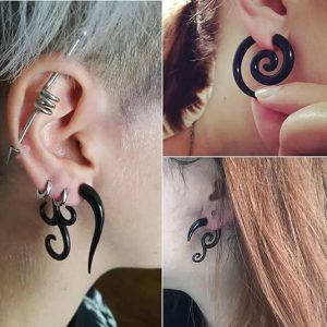 16g elegante Tribal espiral falso calibres acrílico oreja