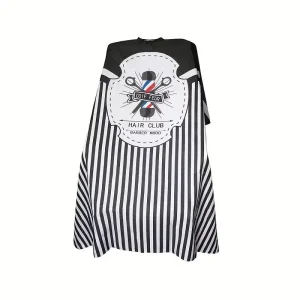 1pc Capa de Corte de Pelo a Rayas  de Inspiración Vintage con Diseño de Poste de Barbero