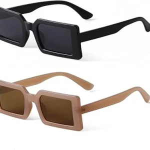2 piezas Gafas de moda rectangulares unisex