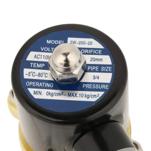 2W-200-20 PT3/4 - Válvula solenoide de cobre normalmente cerrada, 110 V CA 11 7 5,5 cm