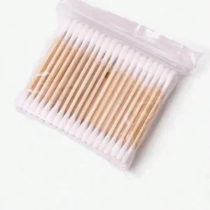 30 hisopos de madera desechables para limpieza de oídos