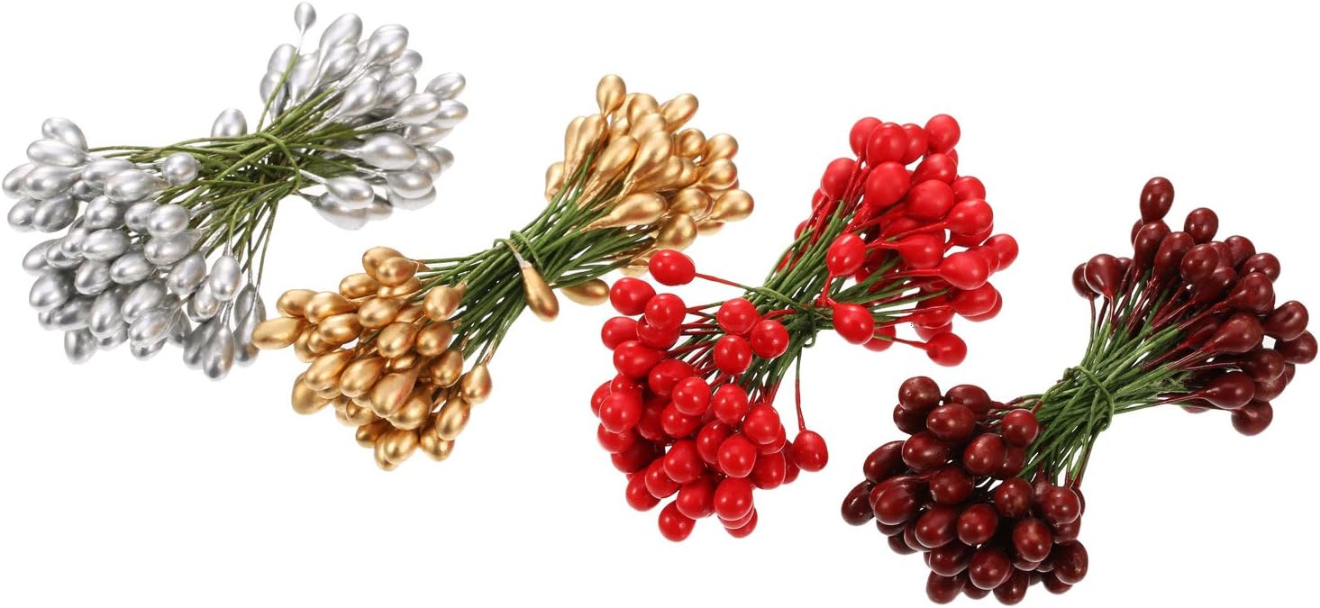 400 Piezas de Bayas de Acebo Artificiales Multicolores - Imagen 5