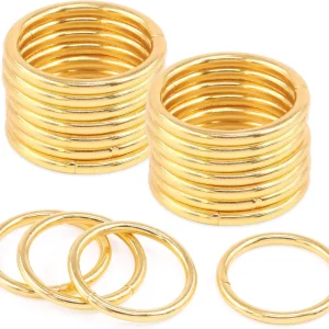 60 piezas 1-33/64'' Anillo de metal resistente dorado, anillos de acero multiusos