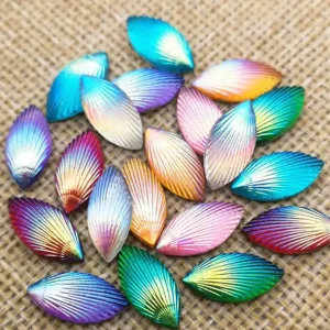 80 piezas adornos de diamantes de imitación de resina marquesa de espalda plana brillante