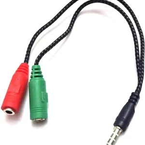 Adaptador de auriculares para juegos con cable jack de 3,5 mm, divisor de audio en Y
