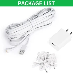 Adaptador de corriente para Google Nest Cam,cable de carga resistente a la intemperie