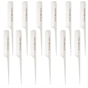 Allegro 441 - Peines de cola de rata de 8,5" para trenzar y separar, dientes finos, juego de 12