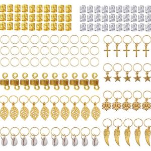 YMHPRIDE 140 piezas de joyería de rastas de aluminio con cuentas de rastas de metal