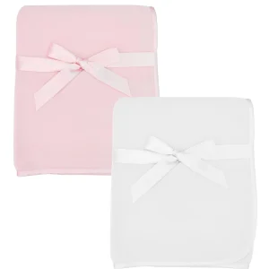 American Baby Company Juego de manta de forro polar de 2 piezas con ribete de satén