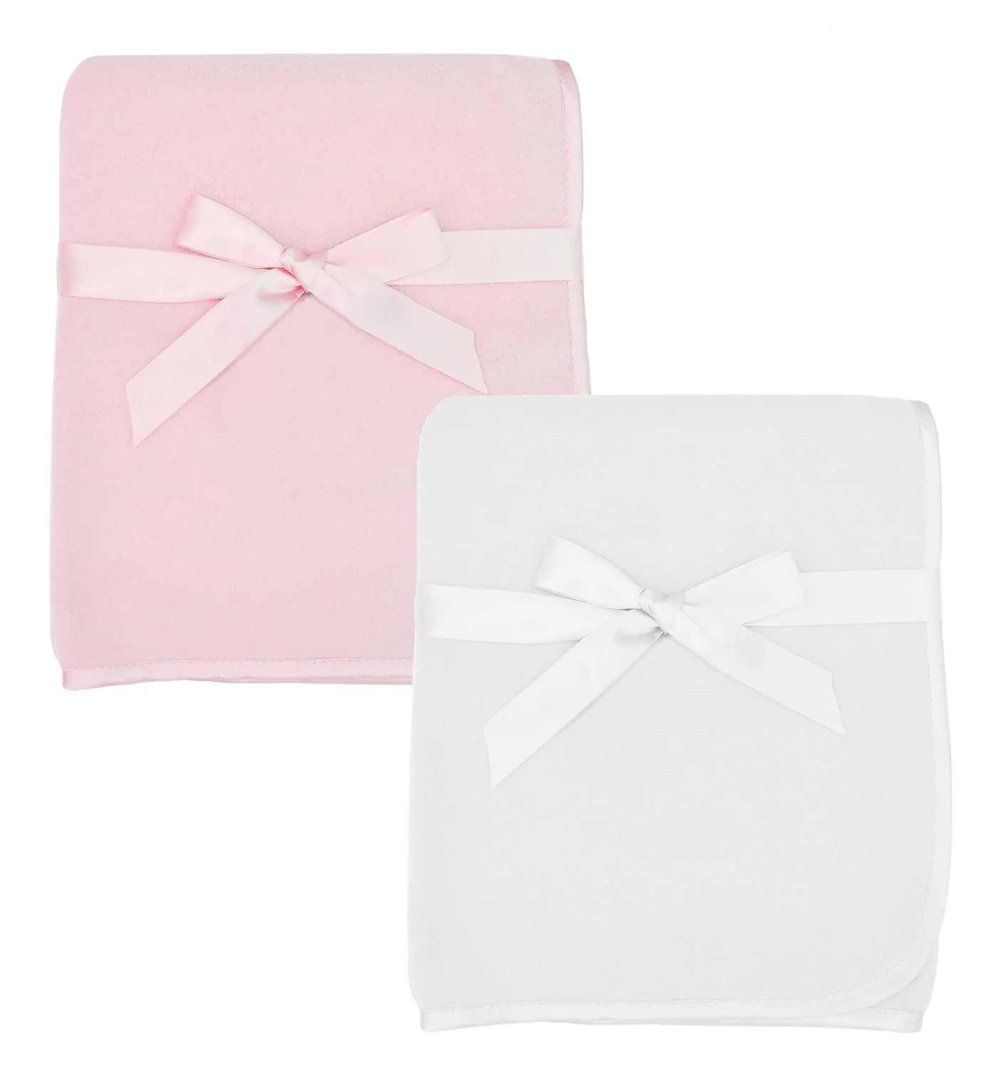 American Baby Company Juego de manta de forro polar de 2 piezas con ribete de satén