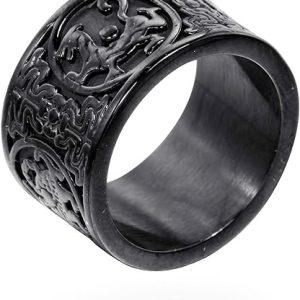 Anillo de dragón de acero inoxidable para hombre