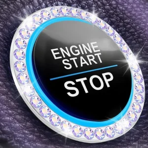 Anillo decorativo para arranque y parada de motor de coche con diamantes de imitación