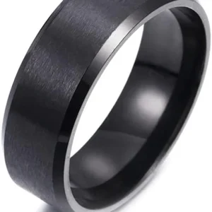 Anillo para hombre de acero inoxidable mate