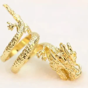 Anillos Ajustable de dragón chino Punk