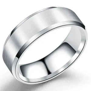 Anillos de acero inoxidable 316L, anillos de boda de 8mm para hombre