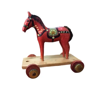 Arte popular vintage: juguete de caballo de madera