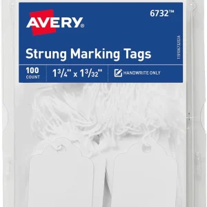 Avery Etiquetas de marcado encordadas blancas, 1,75 x 1,09 pulgadas, paquete de 100