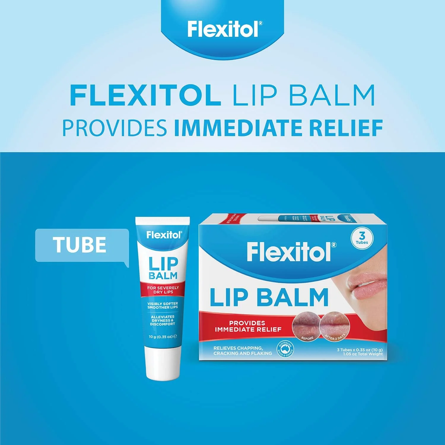 Bálsamo labial Flexitol, tubo de 0,35 onzas, color blanco crema, 3 unidades (paquete de 1) - Imagen 7
