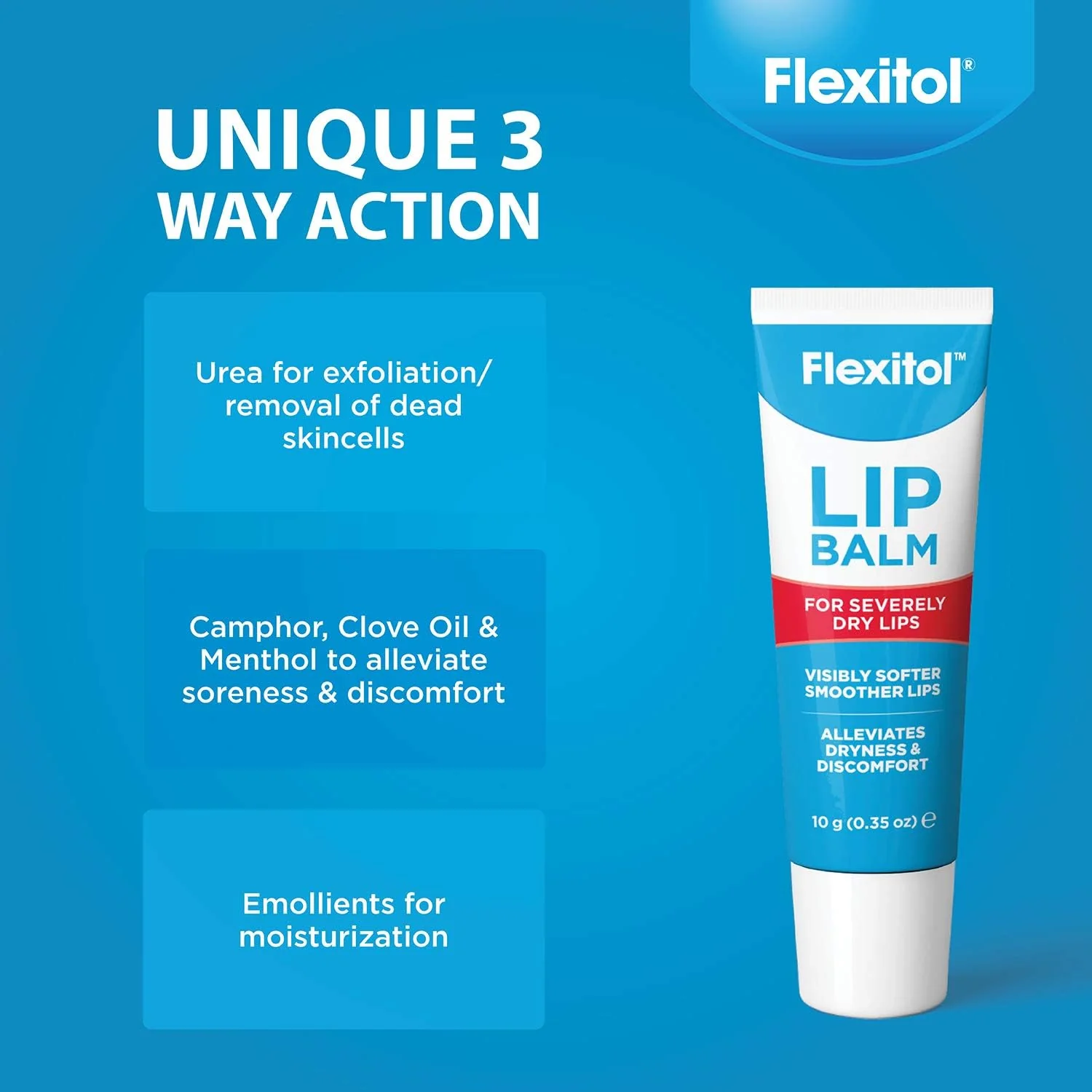 Bálsamo labial Flexitol, tubo de 0,35 onzas, color blanco crema, 3 unidades (paquete de 1) - Imagen 4